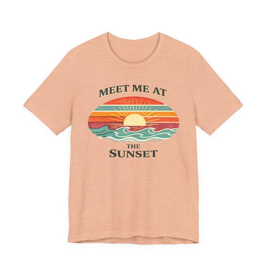 MEET ME AT THE SUNSET T - SHIRT - VINTAGE BEACH GRAPHIC beach graphic tee Marequi Club