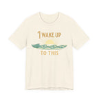 I wake up to this - NO RUSH SUNSET TEE beach graphic tee Marequi Club