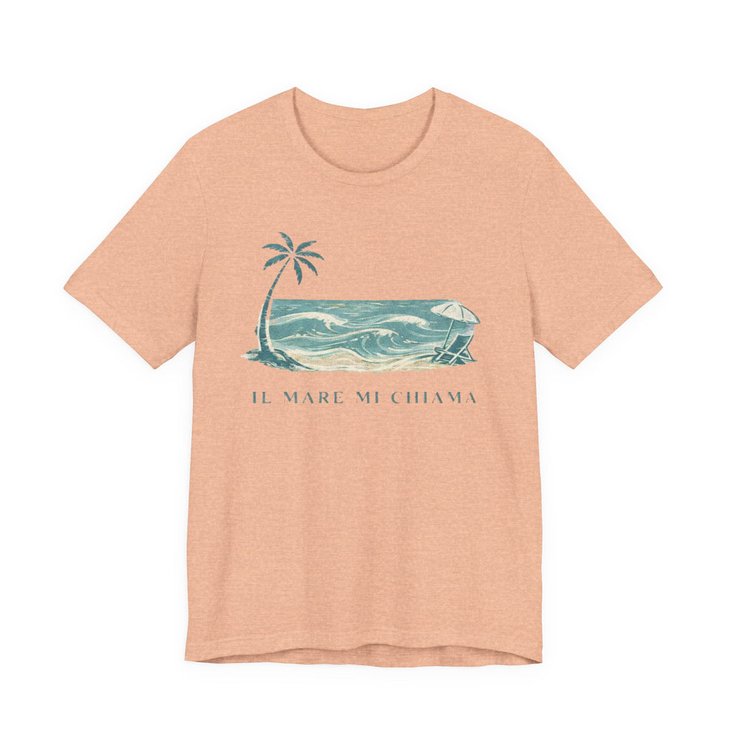 Il Mare Mi Chiama Beach T-Shirt - The Sea Is Calling Me beach graphic tee Marequi Club