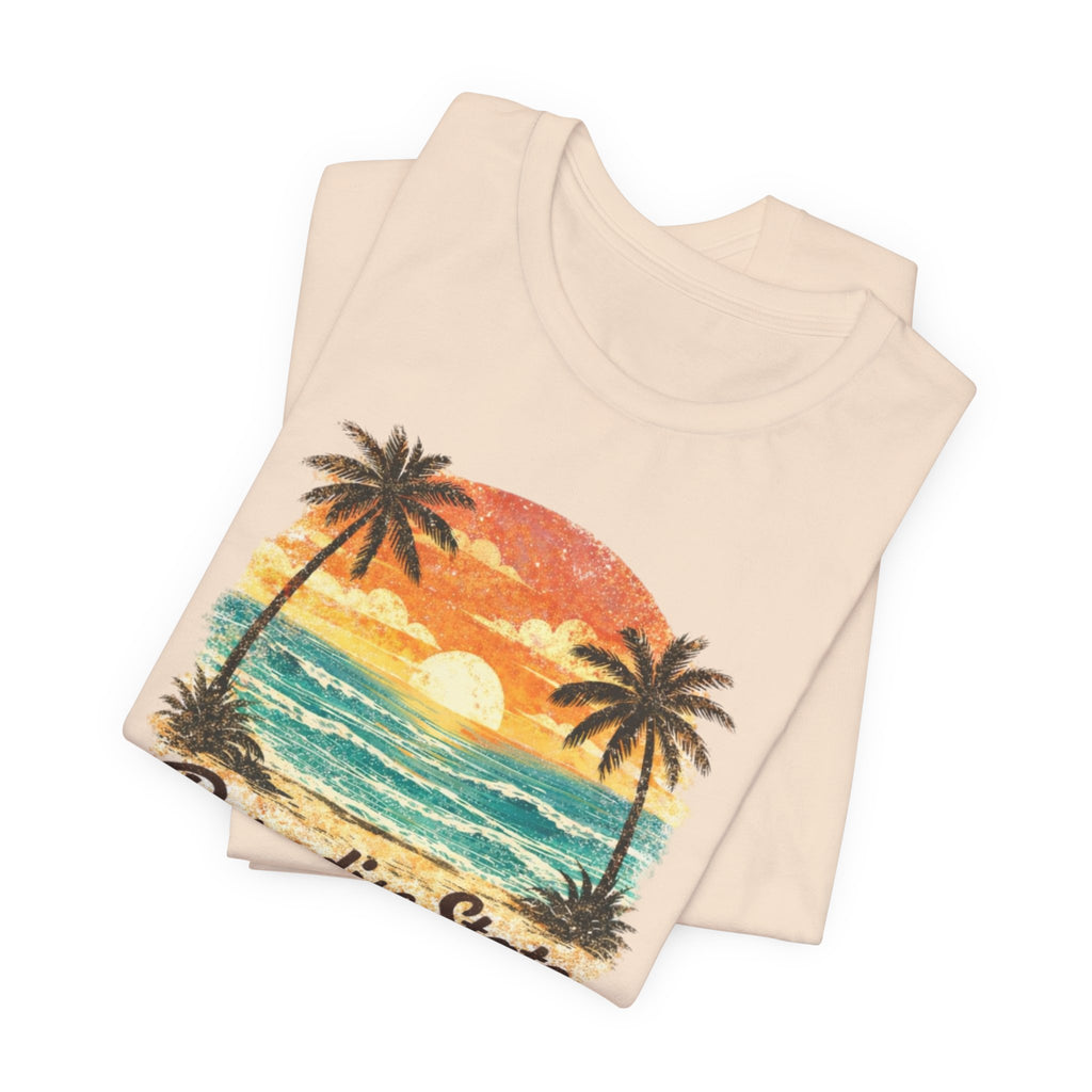 Paradise State Beach T-Shirt - Vintage Sunset Palm Graphic beach graphic tee Marequi Club
