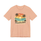 Paradise State Beach T-Shirt - Vintage Sunset Palm Graphic beach graphic tee Marequi Club