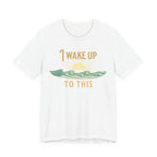 I wake up to this - NO RUSH SUNSET TEE beach graphic tee Marequi Club