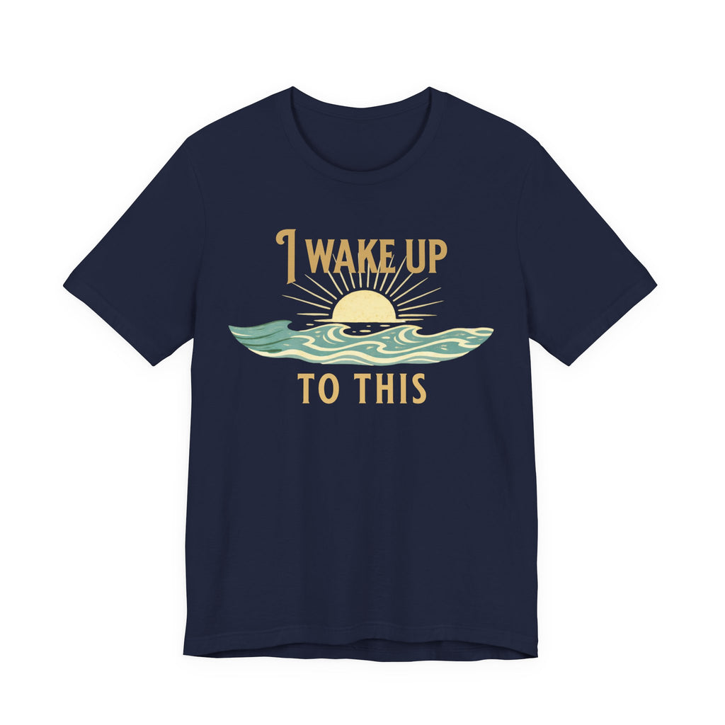 I wake up to this - NO RUSH SUNSET TEE beach graphic tee Marequi Club