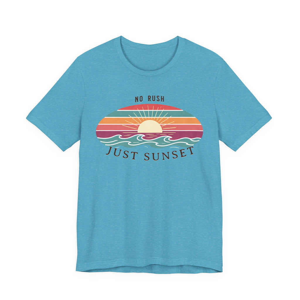 NO RUSH JUST SUNSET T - SHIRT - VINTAGE BEACH GRAPHIC - Mare Qui Club