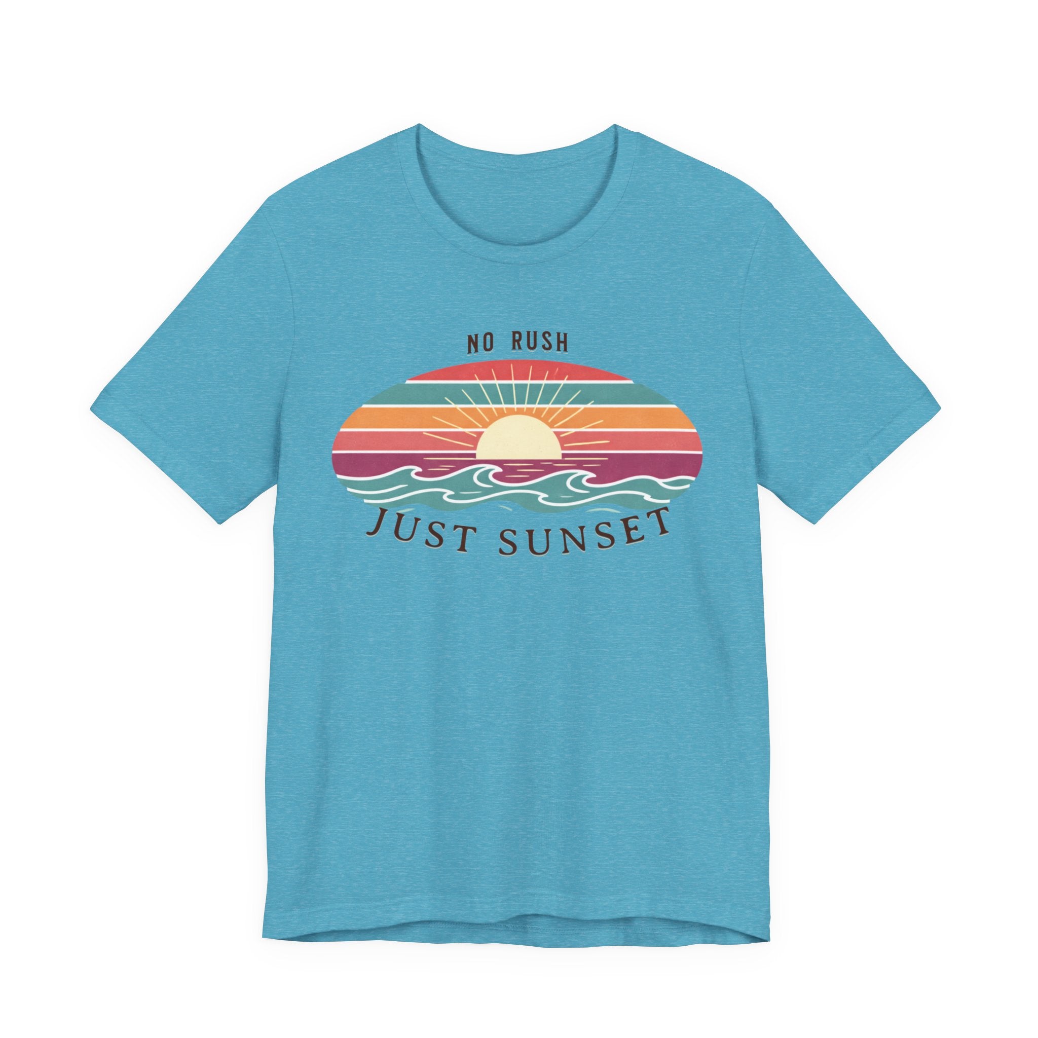 NO RUSH JUST SUNSET T - SHIRT - VINTAGE BEACH GRAPHIC - Mare Qui Club
