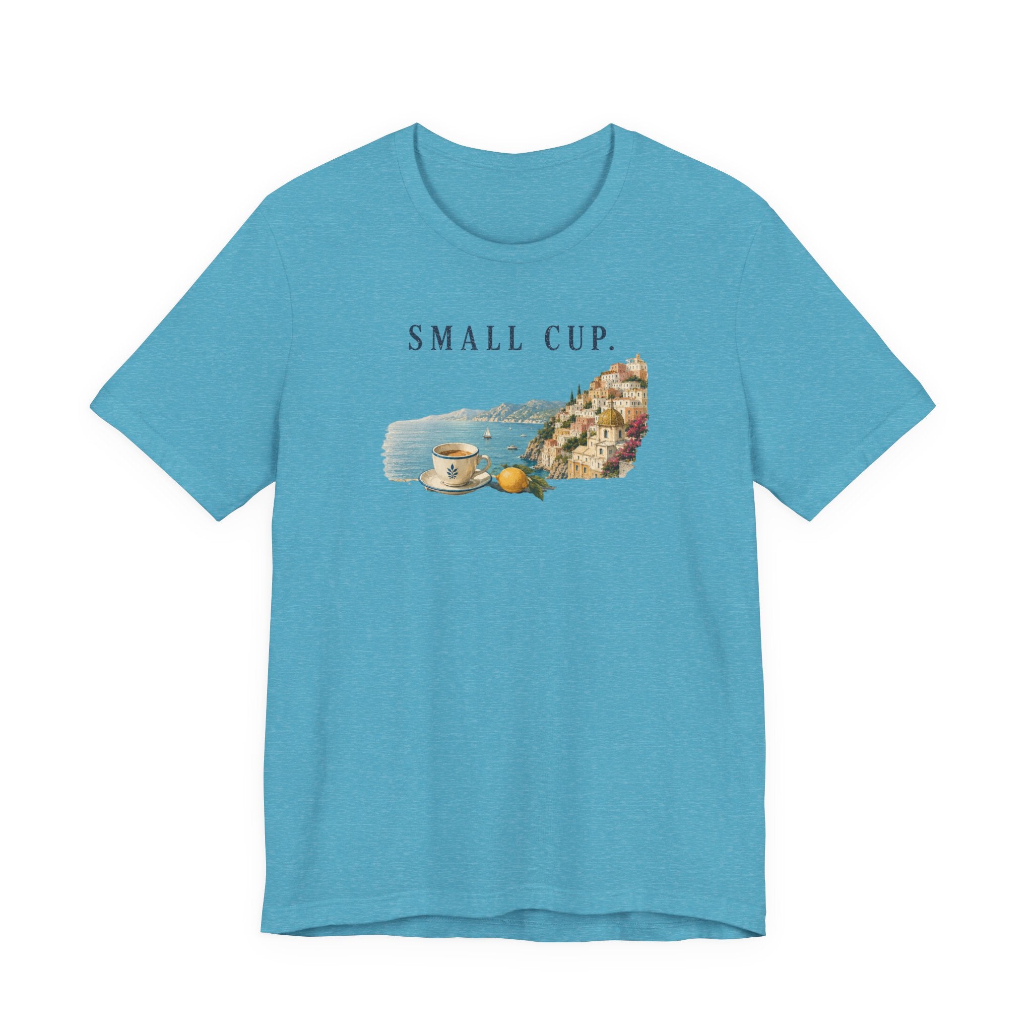 Small Cup Tee - Coastal Coffee Graphic T-Shirt Amalfi Coast Italy graphic tee Marequi Club