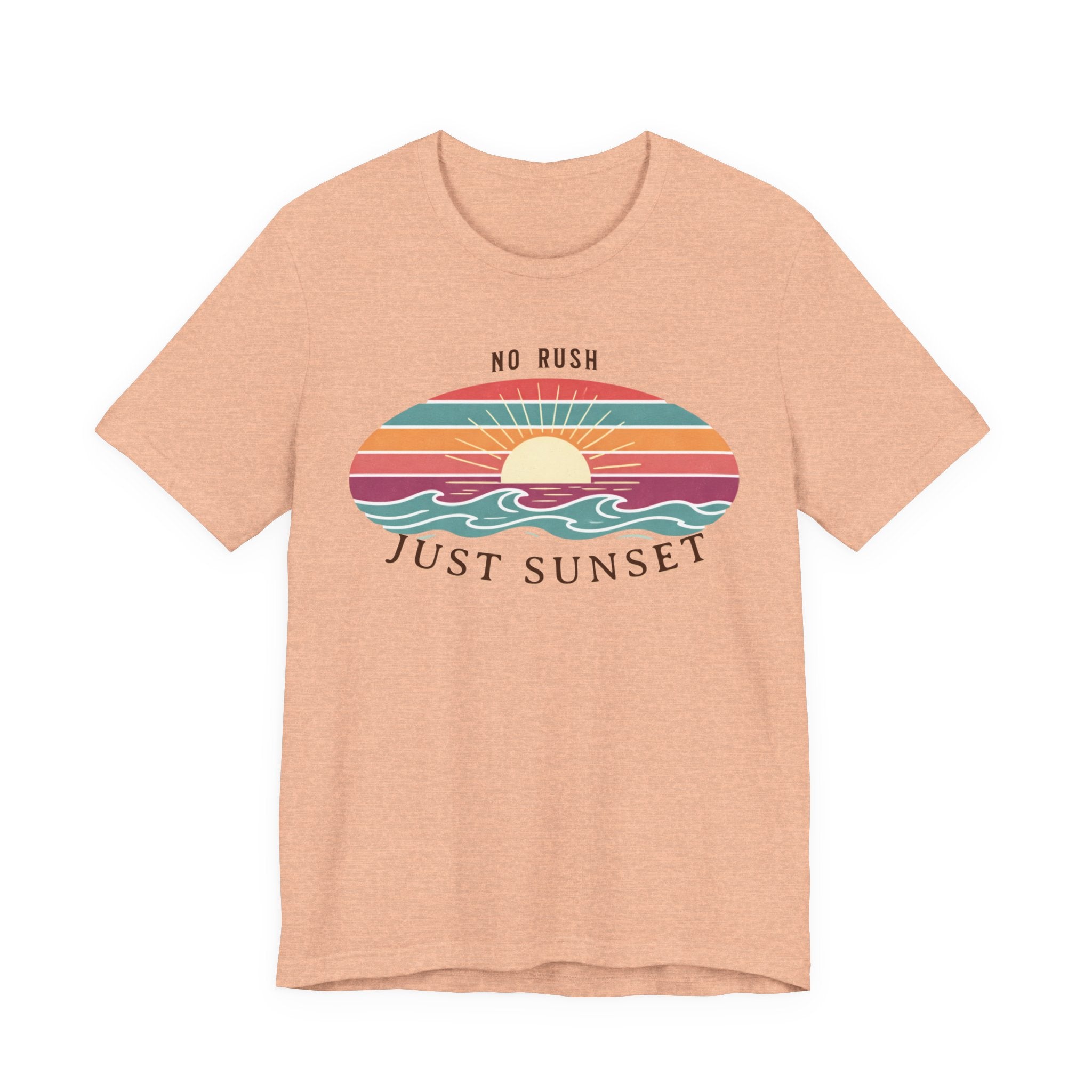 NO RUSH JUST SUNSET T - SHIRT - VINTAGE BEACH GRAPHIC - Mare Qui Club