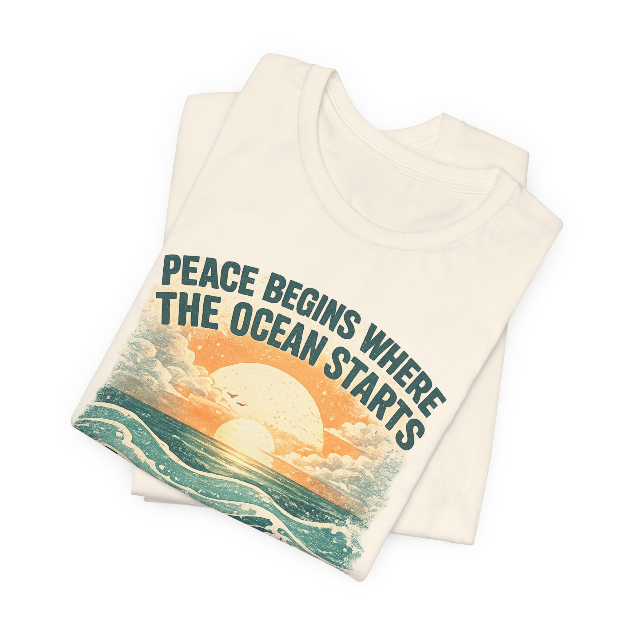 Peace Begins Where the Ocean Starts Vintage Beach - Mare Qui Club