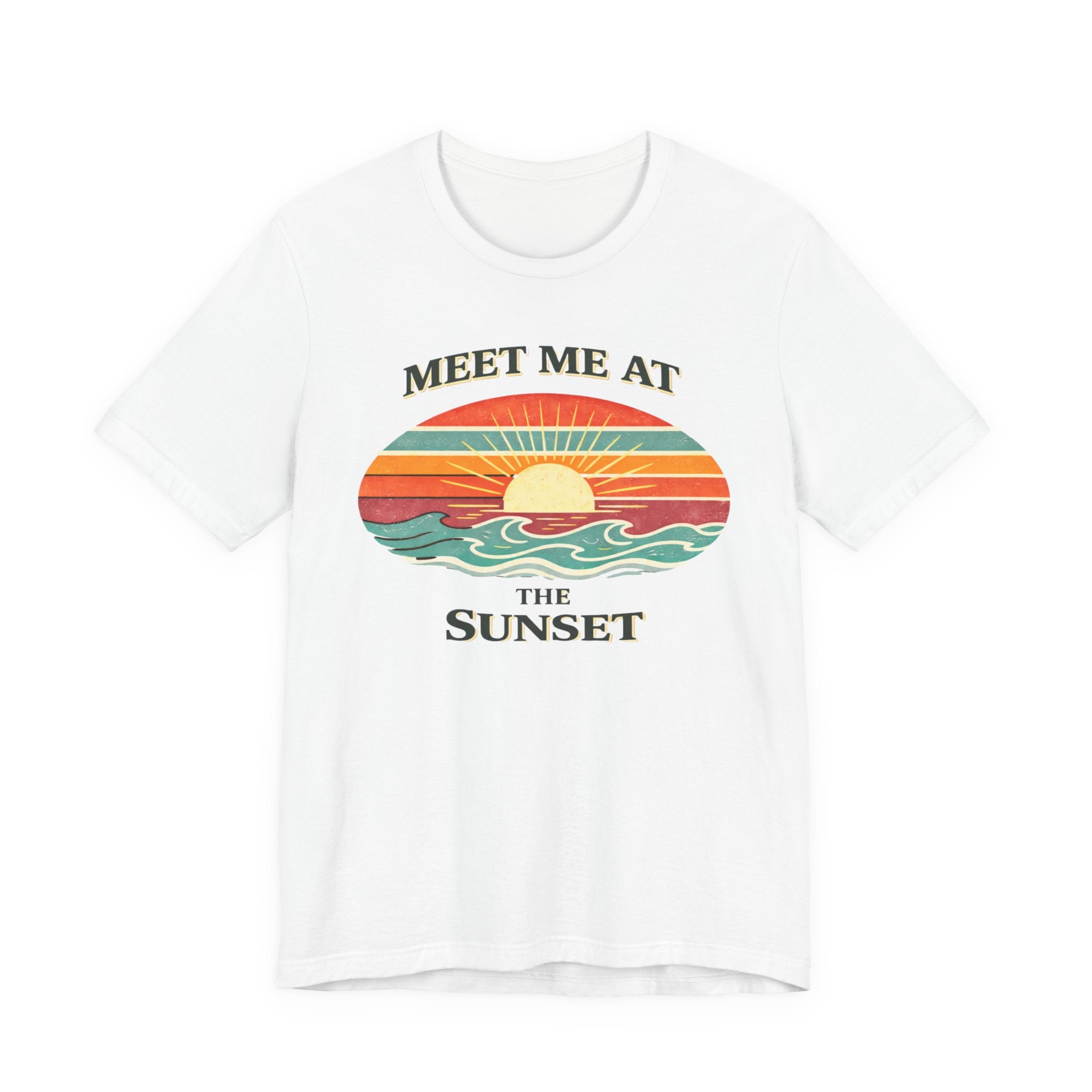 MEET ME AT THE SUNSET T - SHIRT - VINTAGE BEACH GRAPHIC beach graphic tee Marequi Club