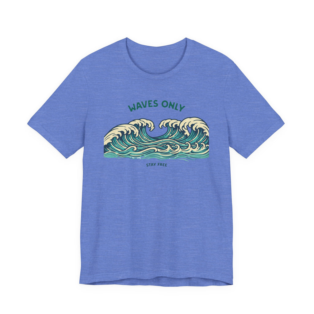 WAVES ONLY - STAY FREE - Vintage Graphic Tee beach graphic tee Marequi Club