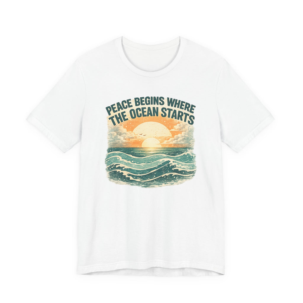 Peace Begins Where the Ocean Starts Vintage Beach - Mare Qui Club