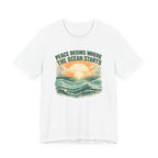 Peace Begins Where the Ocean Starts Vintage Beach - Mare Qui Club