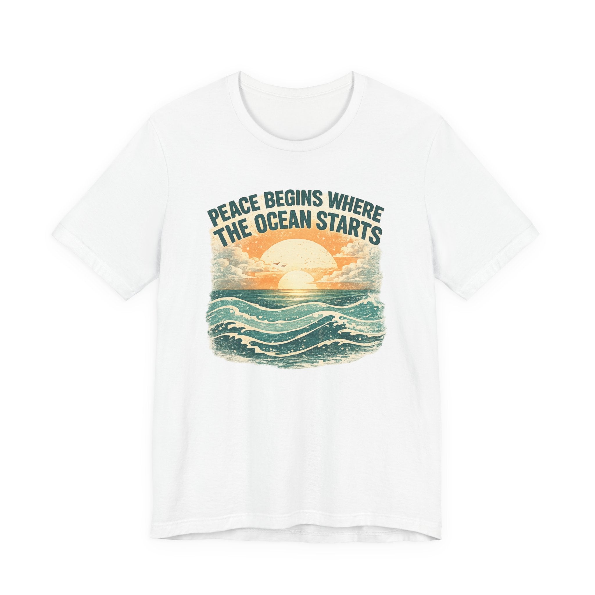Peace Begins Where the Ocean Starts Vintage Beach - Mare Qui Club