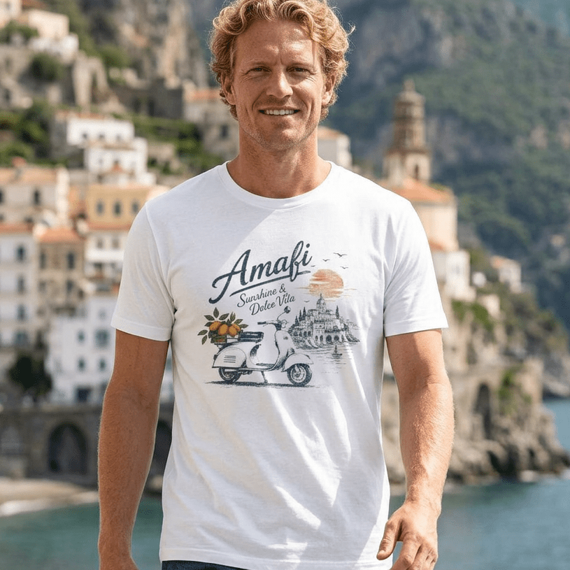 Amalfi Sunshine & Dolce Vita Tee beach graphic tee Marequi Club