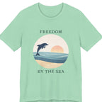 FREEDOM BY THE SEA BEACH T - SHIRT beach graphic tee Marequi Club