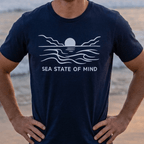 Sea State of Mind T-Shirt - Coastal Sunset Design beach graphic tee Marequi Club