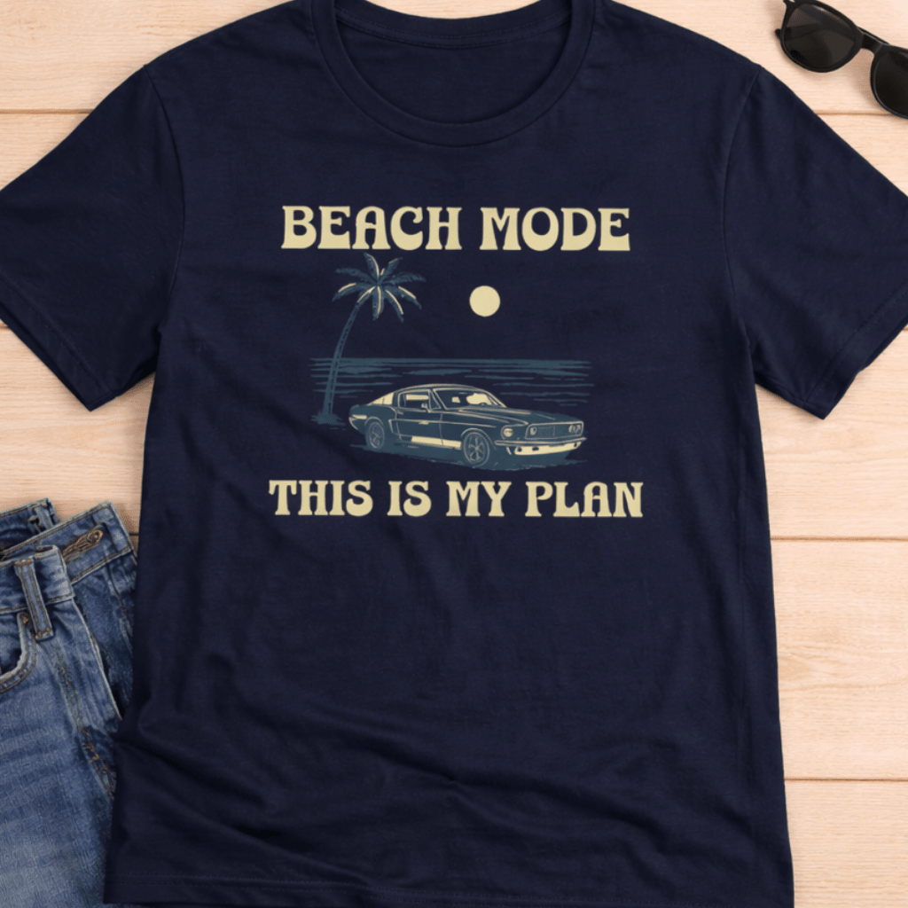 Beach Mode Plan Tee beach graphic tee Marequi Club