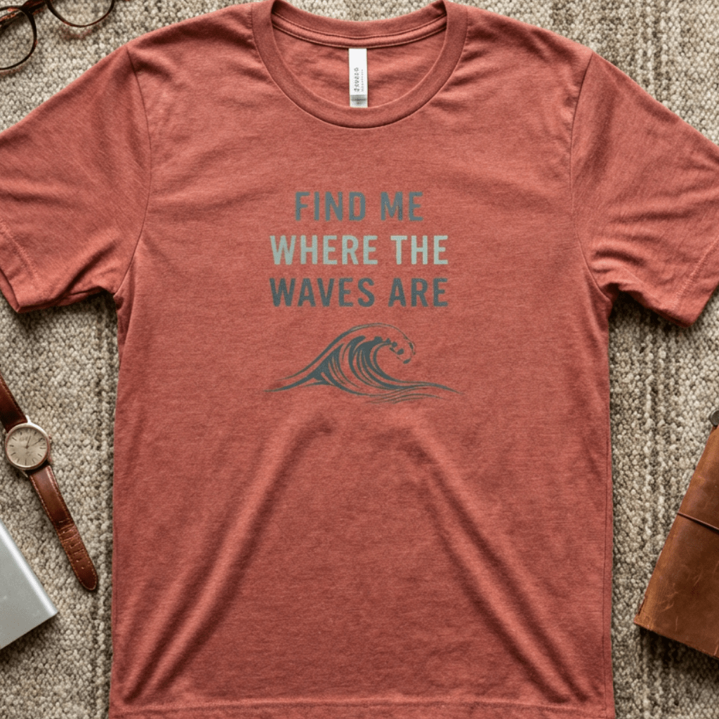 FIND ME WHERE THE WAVES ARE T - SHIRT beach graphic tee Marequi Club