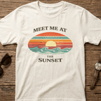 MEET ME AT THE SUNSET T - SHIRT - VINTAGE BEACH GRAPHIC beach graphic tee Marequi Club