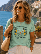 "7 Swims Ago" Funny Amalfi T-Shirt beach graphic tee Marequi Club