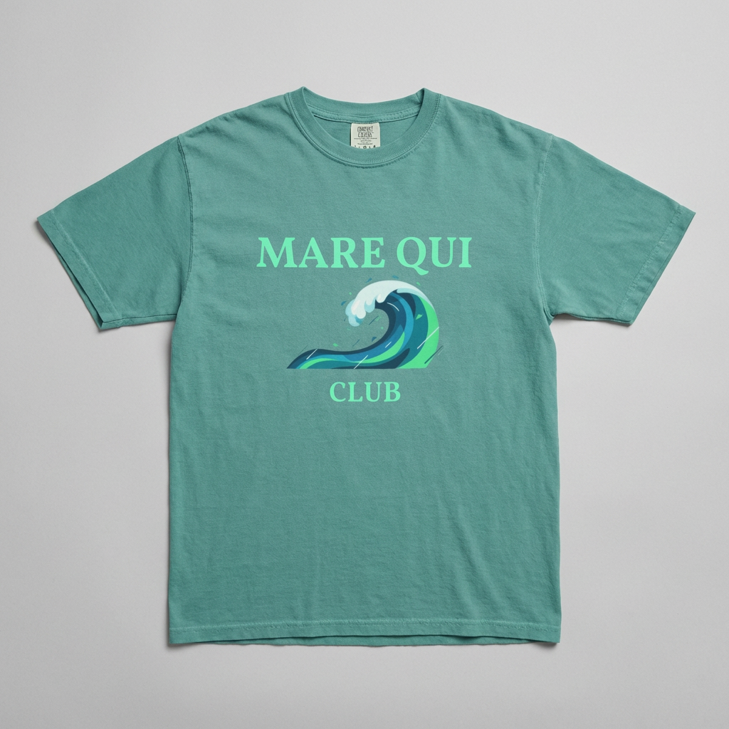 coastal ocean wave graphic t-shirt Mare Qui Club