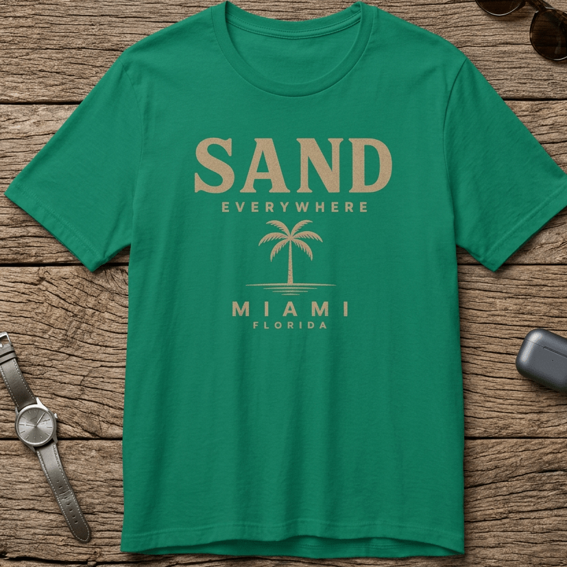 Miami 'Sand Everywhere' Palm T-Shirt - Mare Qui Club