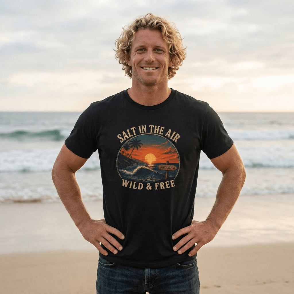 Salt in the Air - This Way T-Shirt beach graphic tee Marequi Club