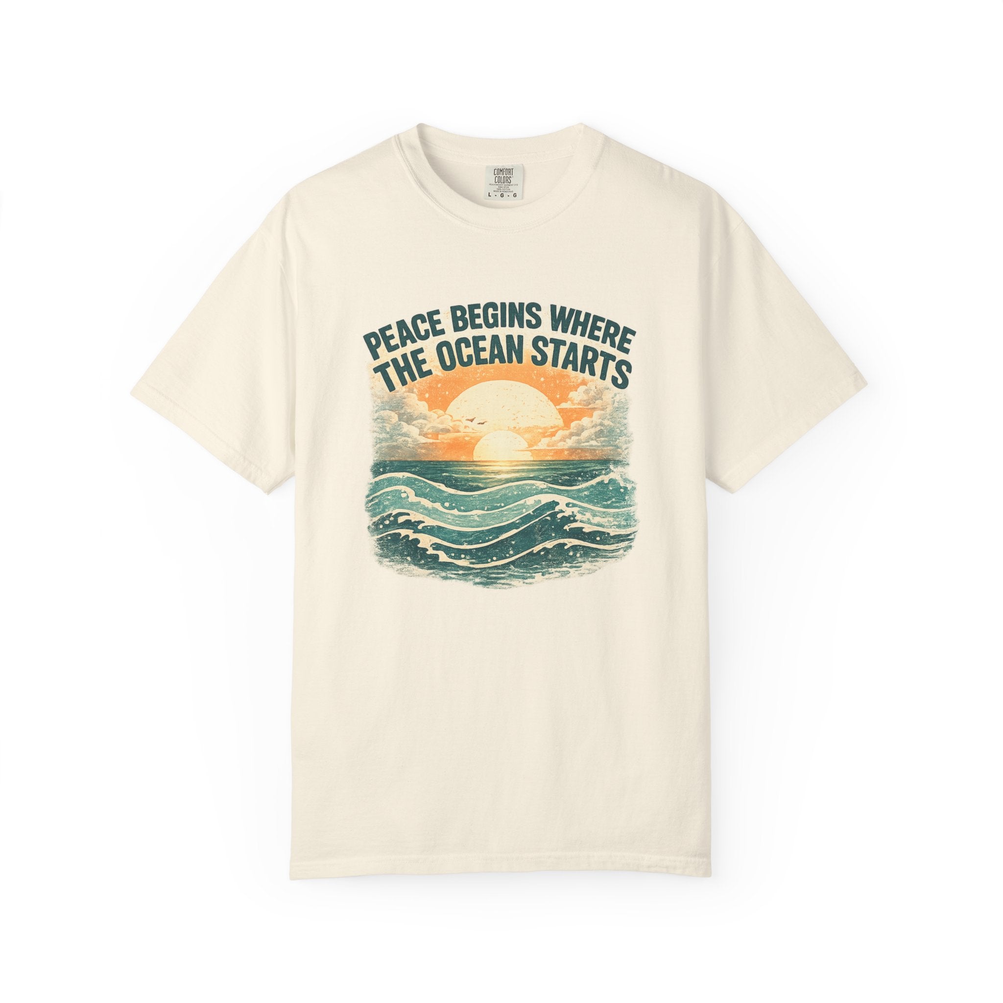 Ocean sunset t-shirt ivory Mare Qui Club