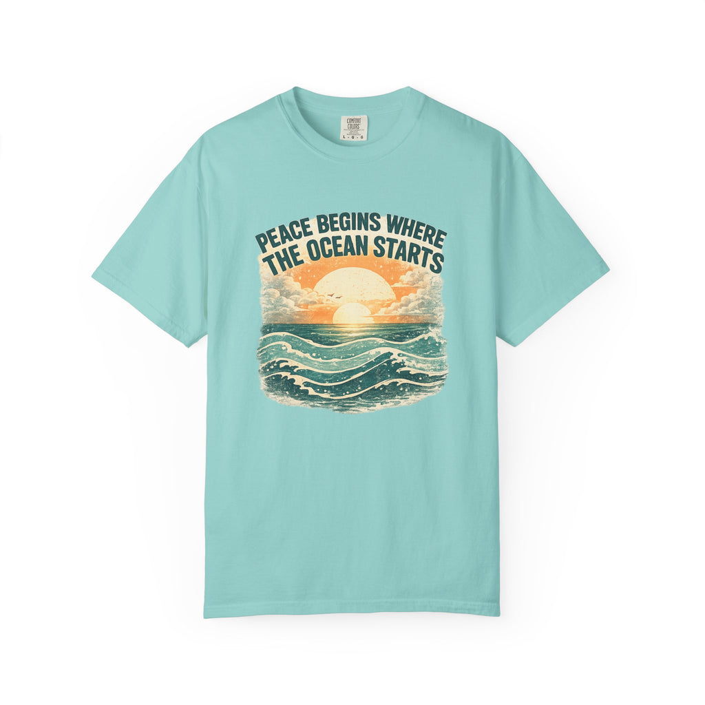 Ocean sunset t-shirt mint Mare Qui Club
