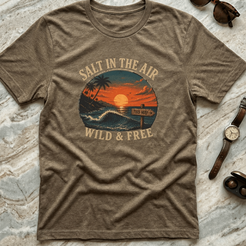 Salt in the Air - This Way T-Shirt beach graphic tee Marequi Club