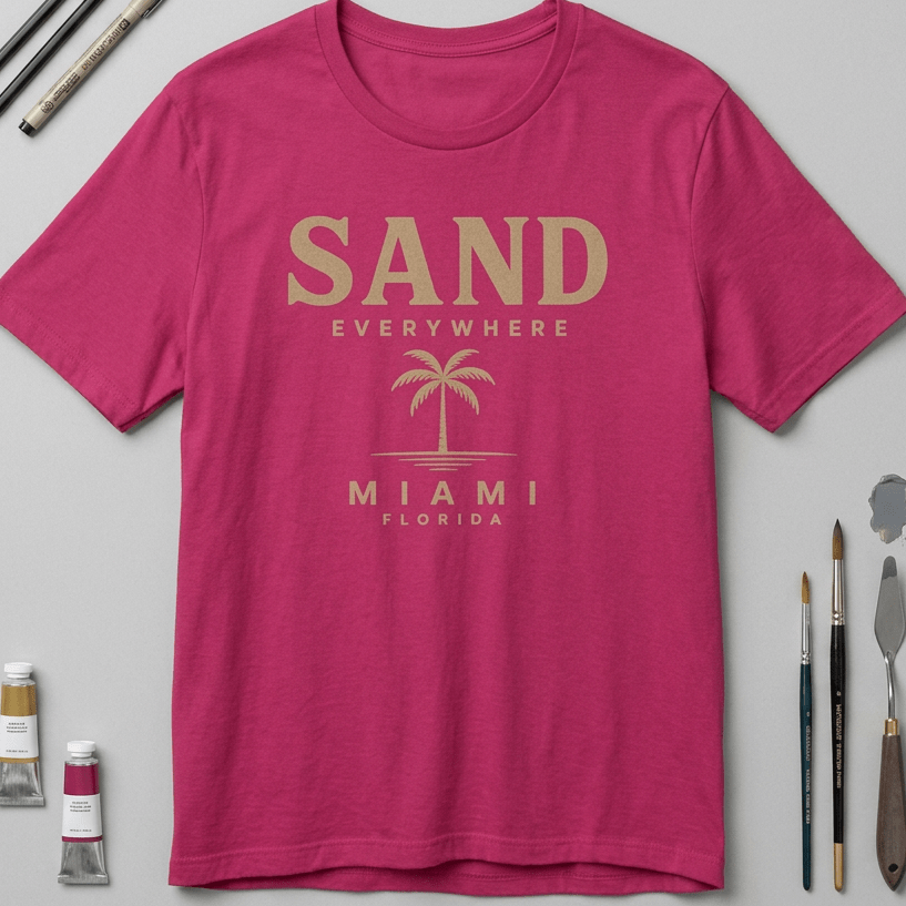 Miami 'Sand Everywhere' Palm T-Shirt - Mare Qui Club